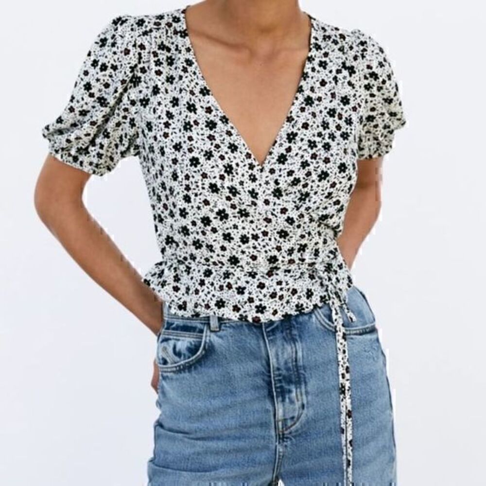 ZARA FLORAL PRINT WRAP TOP 2157-040